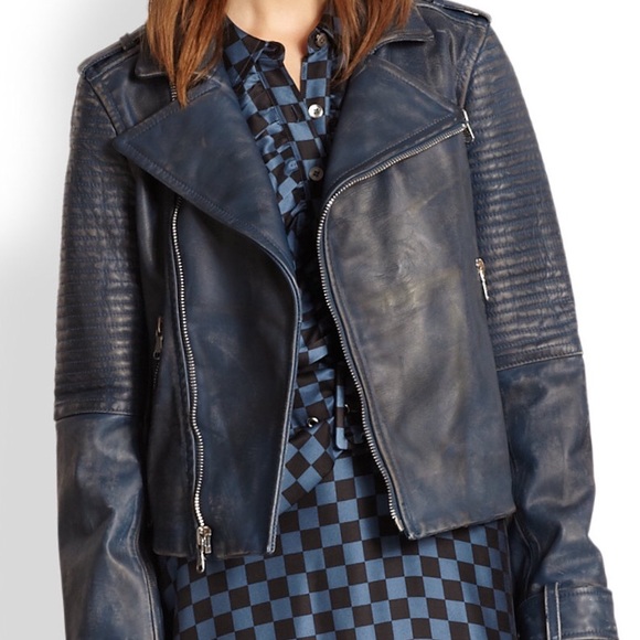 marc jacobs leather coat